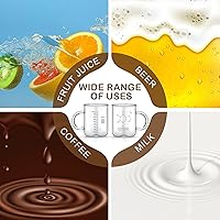 Vista 7 de Hsei Paquete de 4 vasos de cafeína de 16 onzas, taza de molécula de cafeína con asa, vaso graduado, taza de café de vidrio de borosilicato, medición