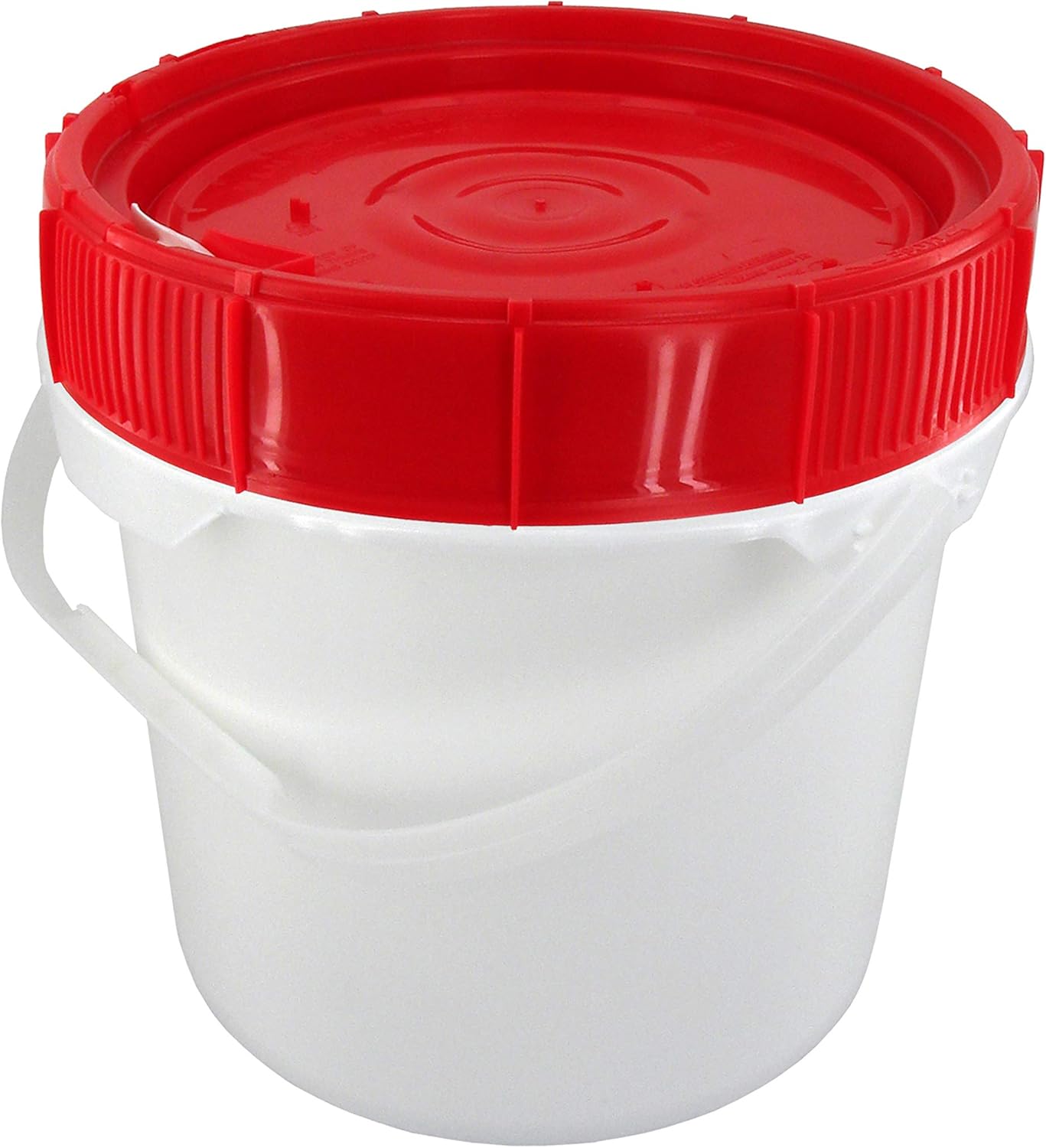 Screw Top Bucket 3.5 Gallon with Red Lid; Heavy Duty 90