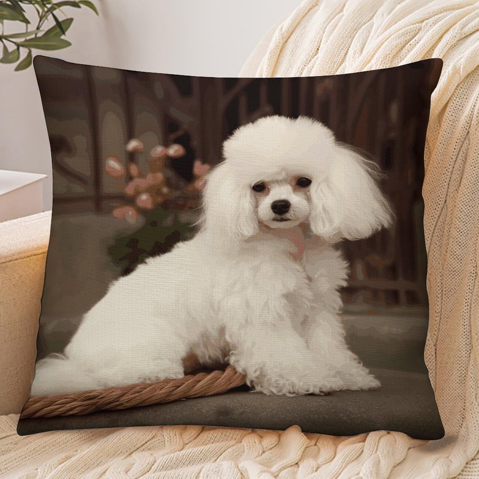 Fekiloot Style French Poodle Pillowcase Pillow Sham Pillow Case