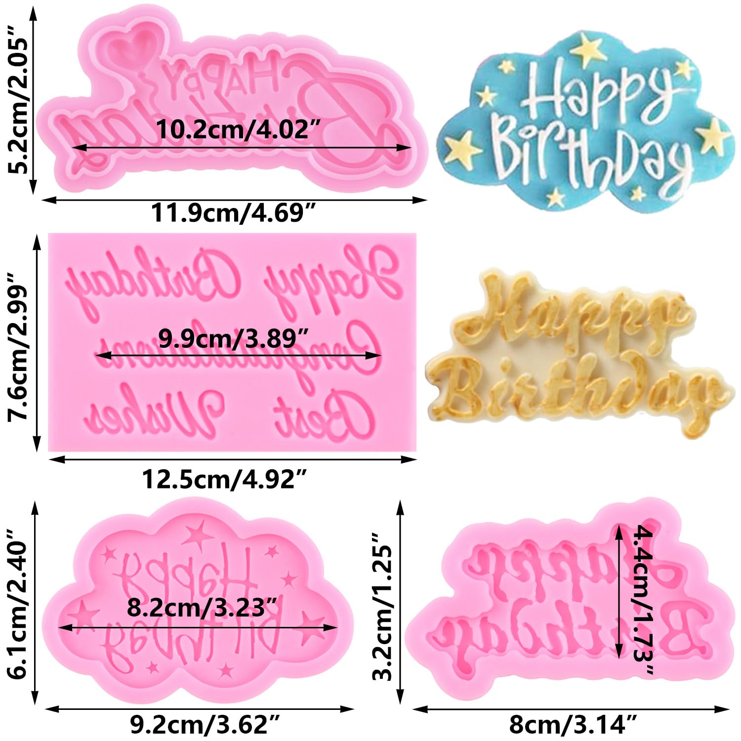 HTN - Stampi Per Lettere In Silicone E Numeri Stampi Di Cioccolato Con