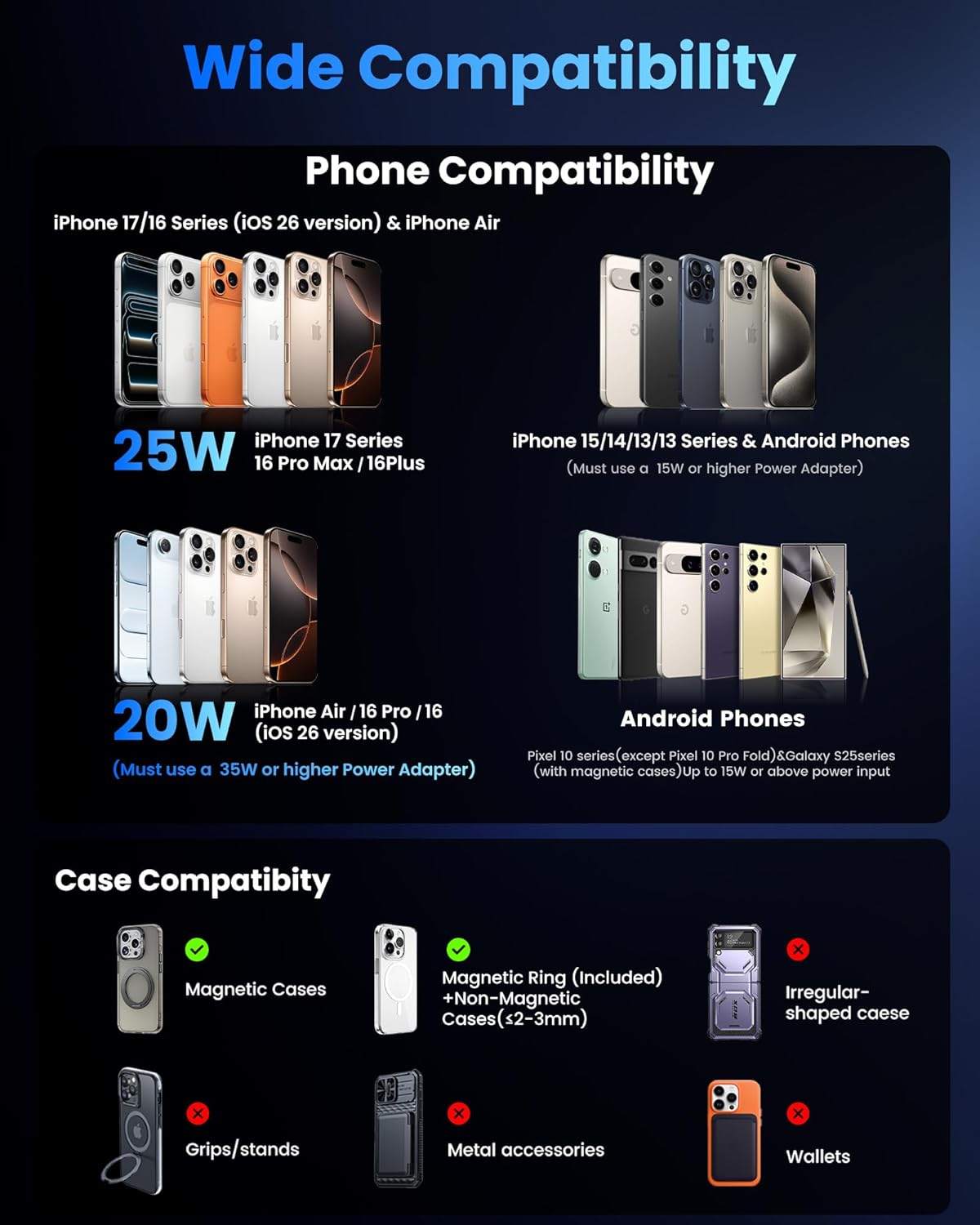 Qi2.2 25W Wireless Car Charger Magnetic Phone Holder Mount for Magsafe with CryoBoost Cooling for Air Vent, Wireless Fast Charger for iPhone 16-17 Series with iOS 26,15W for iPhone 12-15 (Grey) - Image 9