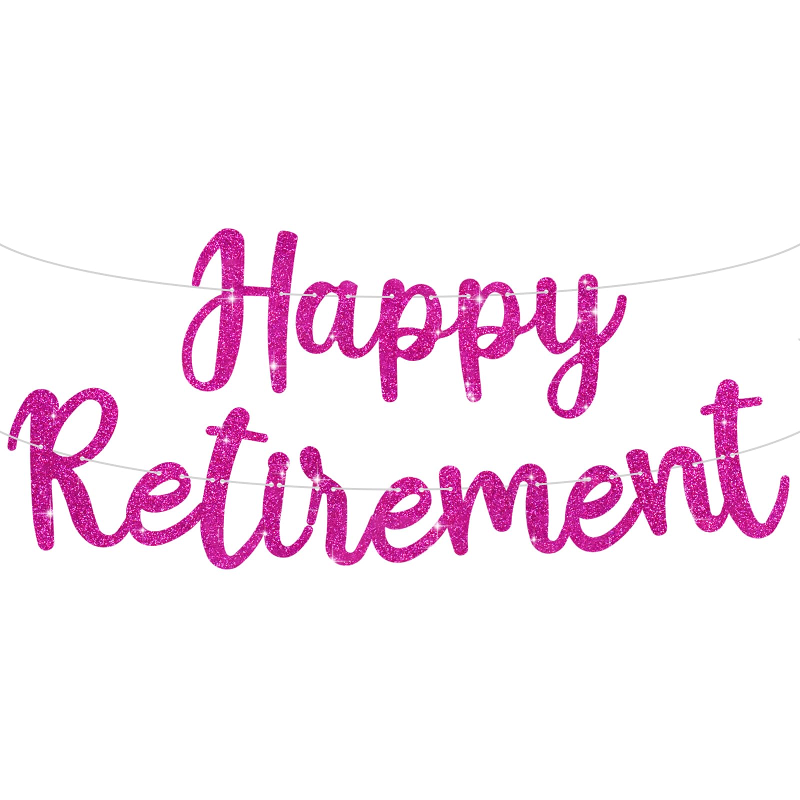 BEISHIDA Pre-Strung Hot Pink Happy Retirement Banner Party Decoration