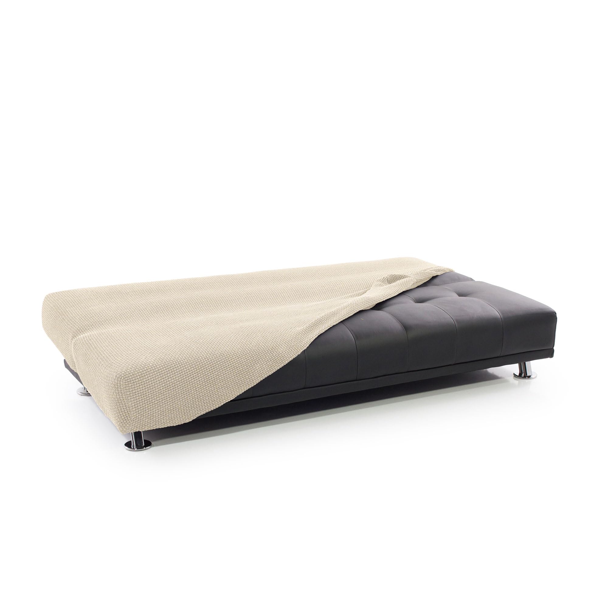 FAVERTI® Funda Sofá Cama Click Clack 3 Plazas de 160 a 200 cm | Modelo NOVELE | Beige | Funda Super Elástica Ideal para Cualquier sofá Cama | Protector de Calidad Tejido Jacquard Tacto algodón