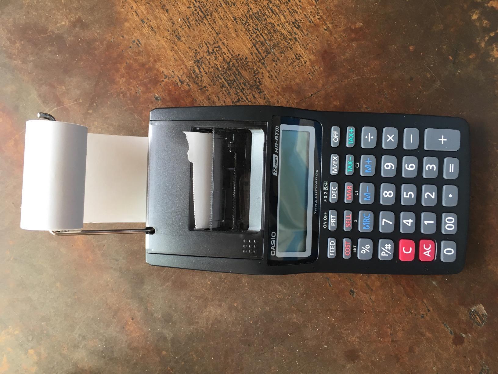 Casio HR8TM Mini Portable Printing Calculator with 12Digit Extra Large Display Currency