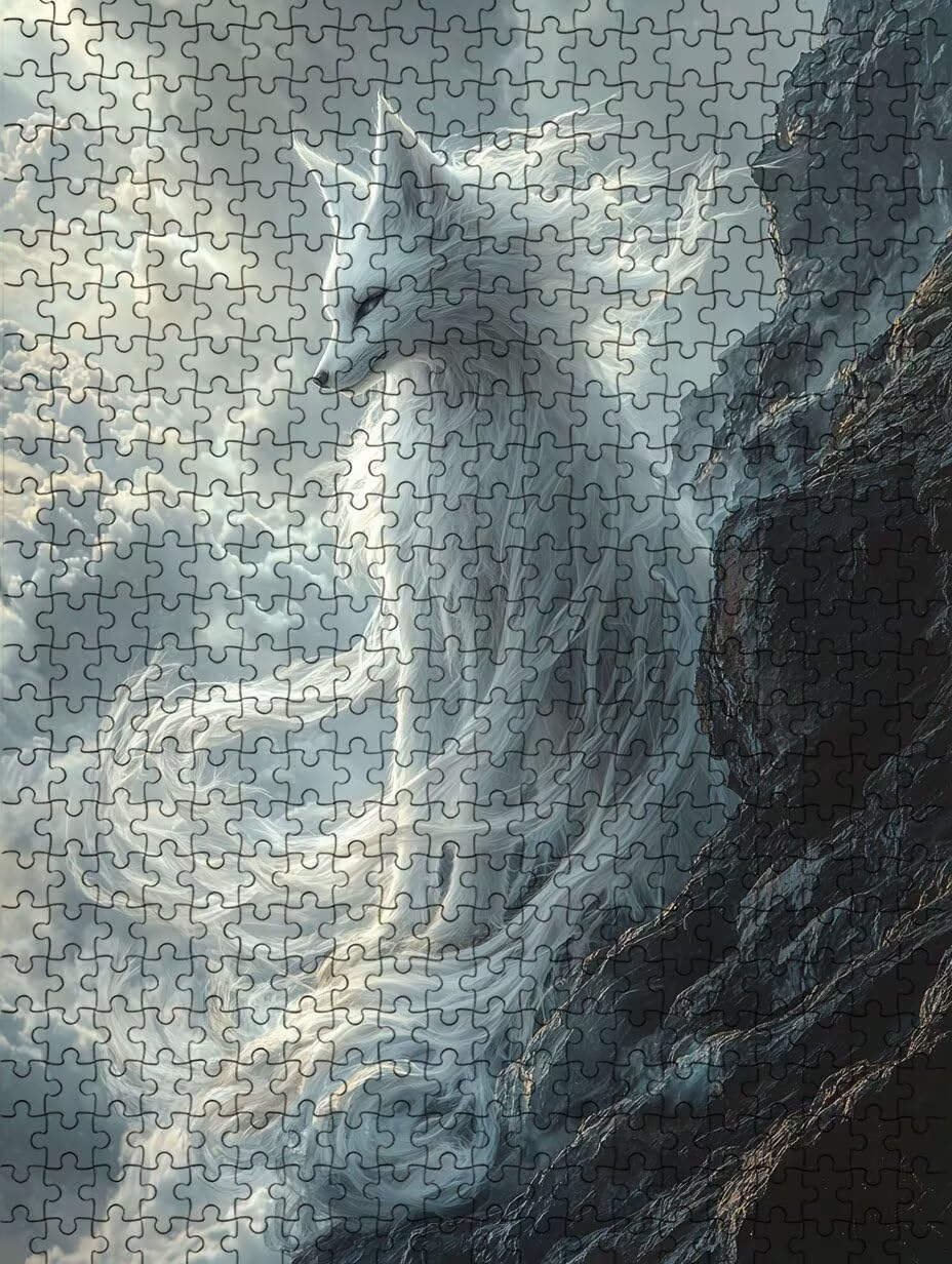 Klippe WeißEr Fuchs Puzzle 6000 Teile, Klassische Puzzles, Geschicklichkeitsspiel Puzzle für Erwachsene, Puzzlespiele für Die Ganze Familie, Mit Schöner Verpackung, Dekoration Puzzles DX0YL3-977