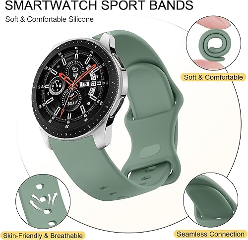 Miniatura 3 de Correa deportiva para Samsung Gear S3 FrontierGear S3 Classic, correa de repuesto de silicona de 0.866 pulgadas para Samsung Galaxy Watch de 1.811