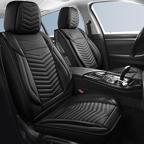 Fundas de asiento de automóvil, transpirables e impermeables, de piel sintética, para autos, SUV, camiones, sedán, funda universal antideslizante