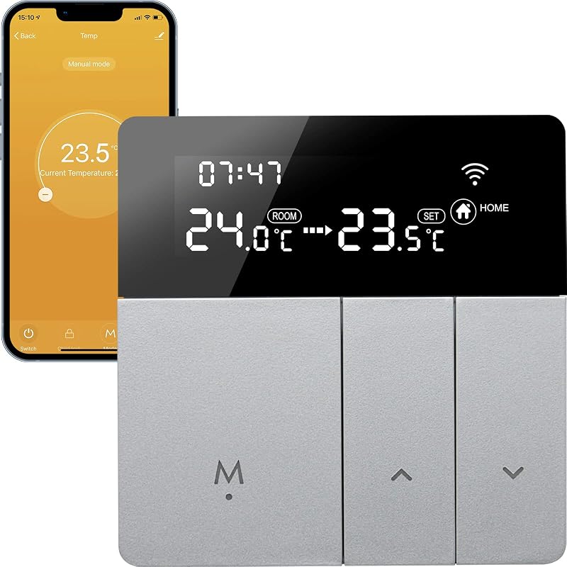 BEOK CONTROLS WiFi Okos Gázkazán Termosztát - Programozható, Smart Life/Google Home/Alexa Kompatibilis, Távvezérelhető, Gyerekzárral, 3A TGP