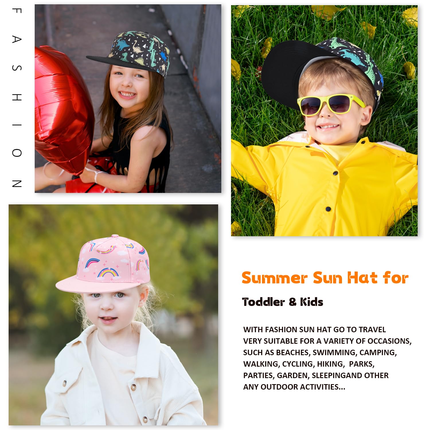 Baseballhut für Kinder, Kleinkind, Jungen, Mädchen, Sonnenschutz, Hut aus Baumwolle, für Babys, Mädchen, Jungen, Kinder, 2 Stück, blau und schwarz