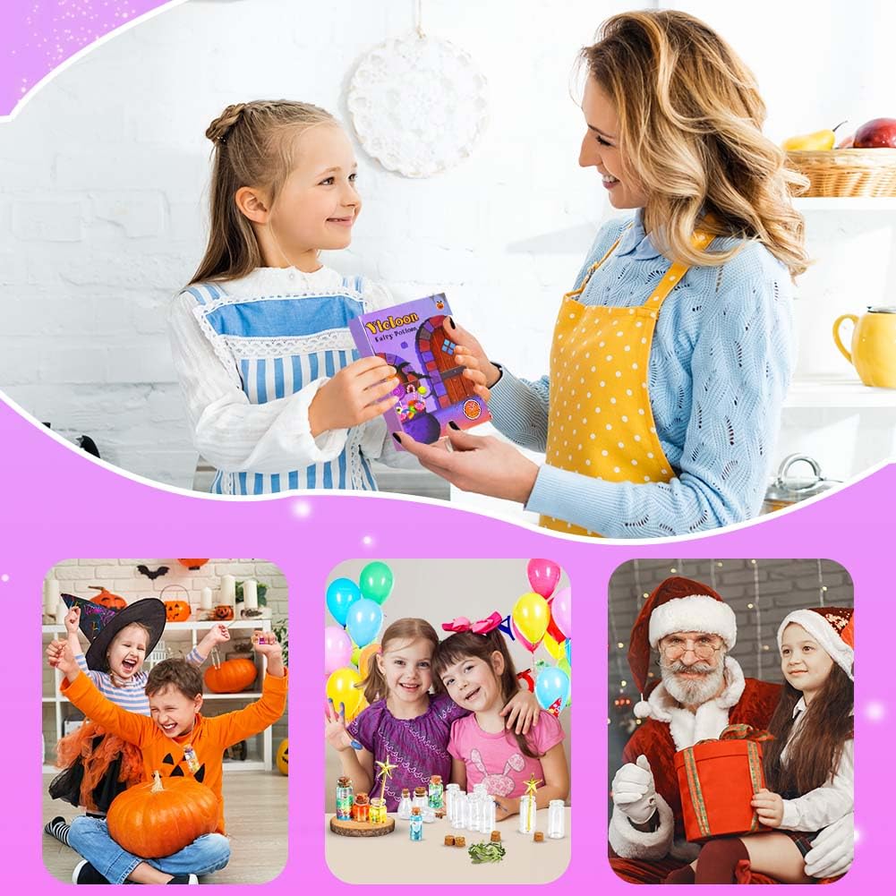 Vicloon Zestaw magicznych mikstur dla dzieci, kreatywny prezent DIY, zestawy magicznych mikstur zabawki rzemieślnicze prezenty dla dziewcząt magiczne mikstury zestaw do majsterkowania unikalne