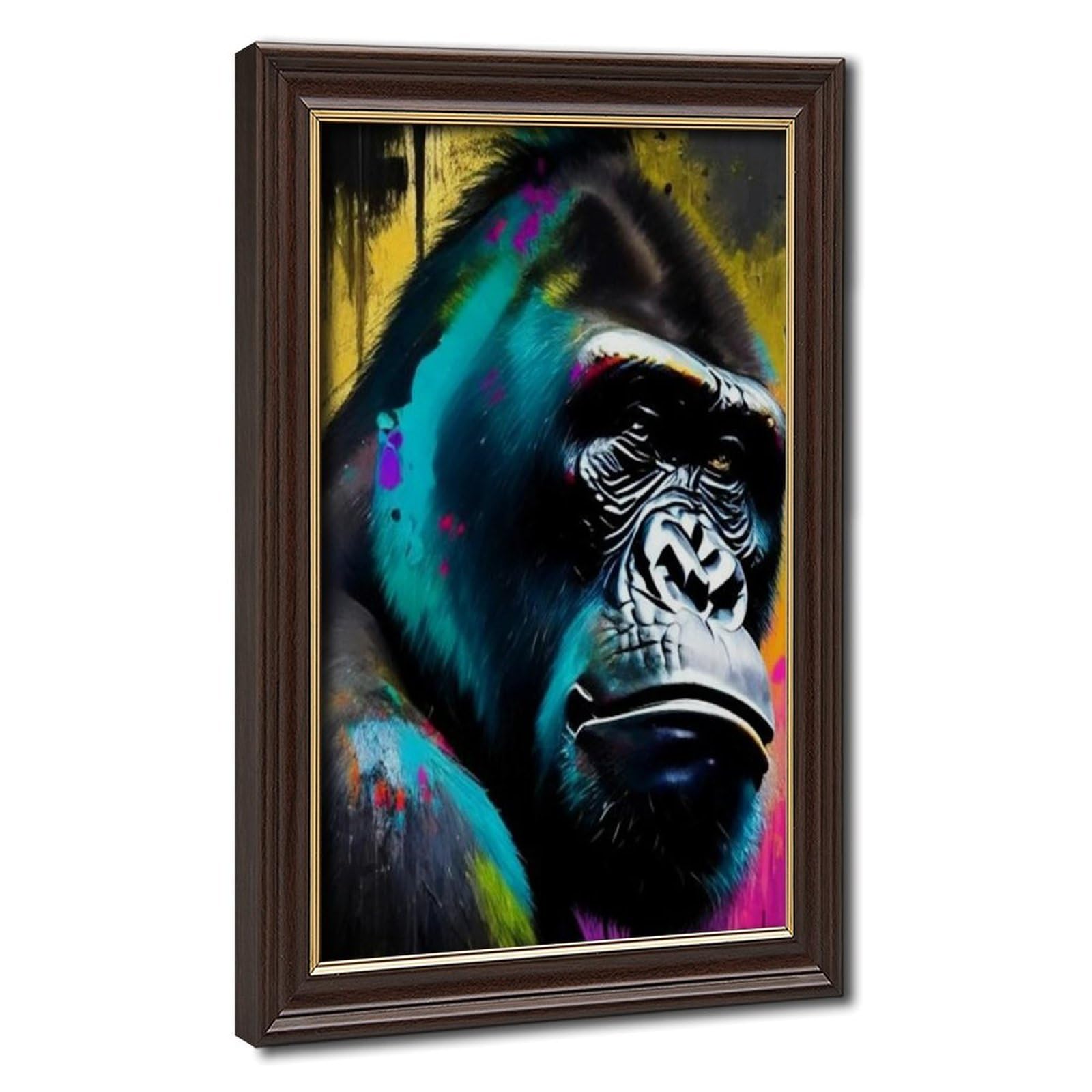Bareronor Gorilla With Graffiti Poster Canvas Poster Bedroom Decor Landscape Office Room Decor Gift 12" L X 18" W