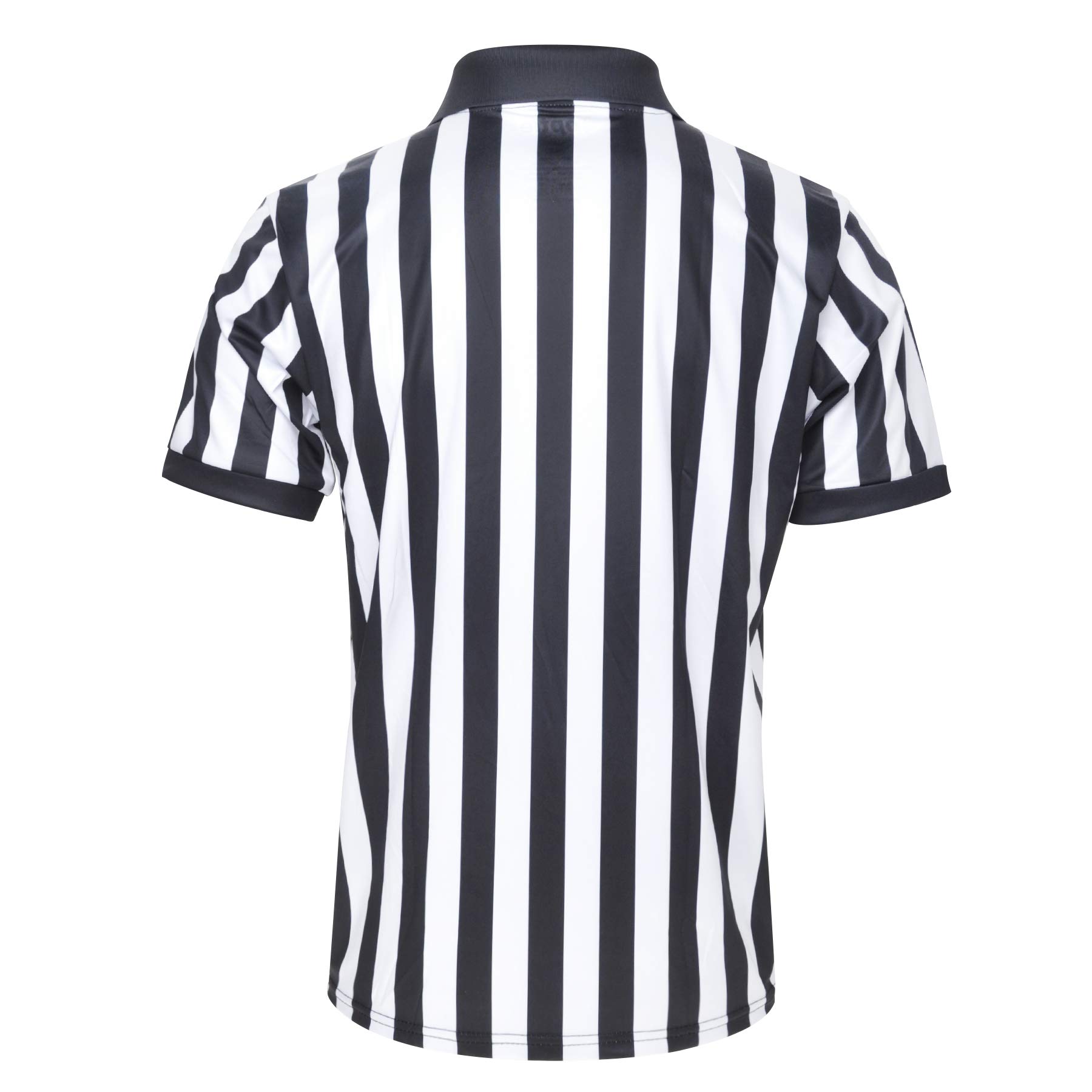 TopTie Polo árbitro Manga Corta Camiseta Rayas Negras y Blancas Cremallera 1/4