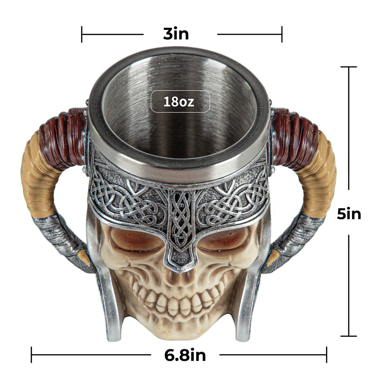 Taza Vikinga Nórdica Con Diseño De Calavera Y Martillo - Regalo Original Para Hombres