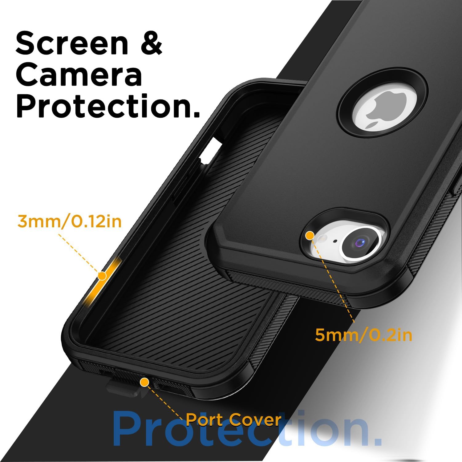 AICase for iPhone 16E 2025 Case with Belt Clip Holster,Heavy Duty Drop Protection Full Body Rugged Shockproof/Drop Proof/Dust Proof Military Protective Tough Durable Cell Cover for iPhone 16E 6.1" - Image 4