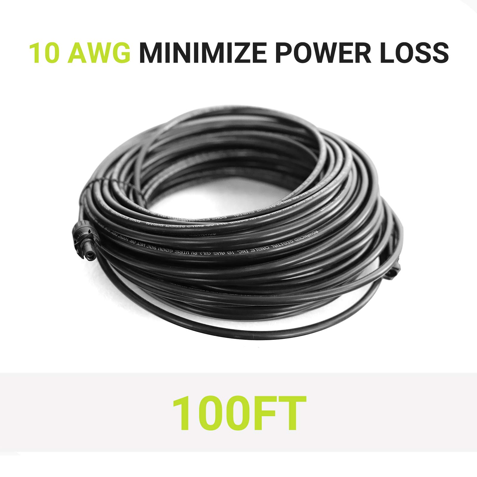 Newpowa Cable de extensión solar negro con conectores de panel solar macho/hembra compatible con MC4, resistente a la intemperie para uso al aire libre
