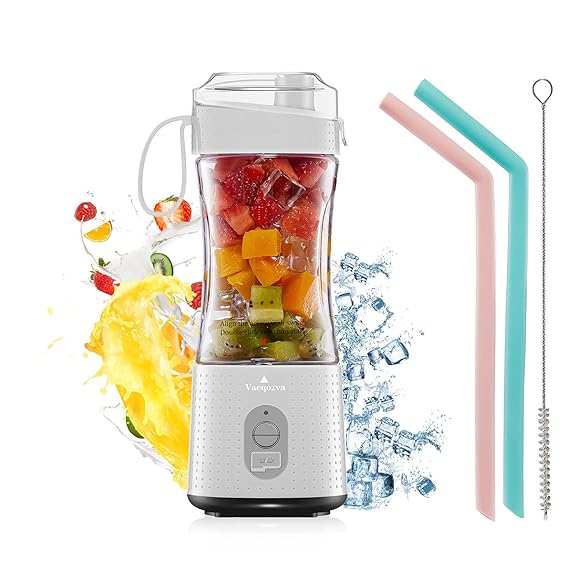 Vaeqozva Portable Blender USB Rechargeable Personal Mixer Fruit Mini Blender for Smoothie, Fruit Juice, Protein Shake, Milk Shakes