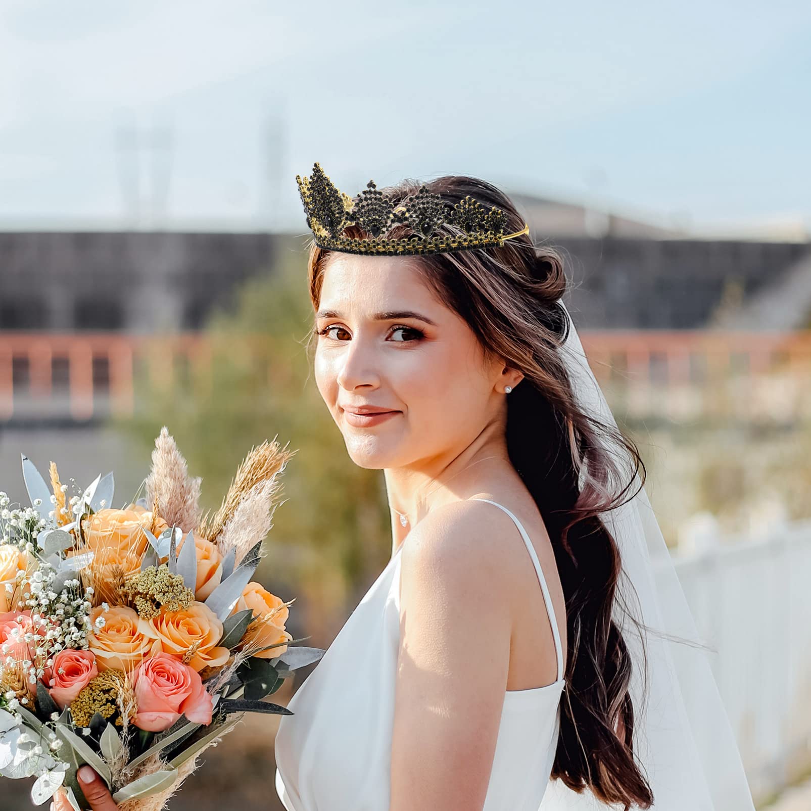 Styl muzyczny na imprezę festiwal nakrycie głowy do włosów luksusowe tiara korona delikatna damska ślub retro bal barokowy kryształ górski królowa akcesoria akcesoria i kryształ metal urodziny
