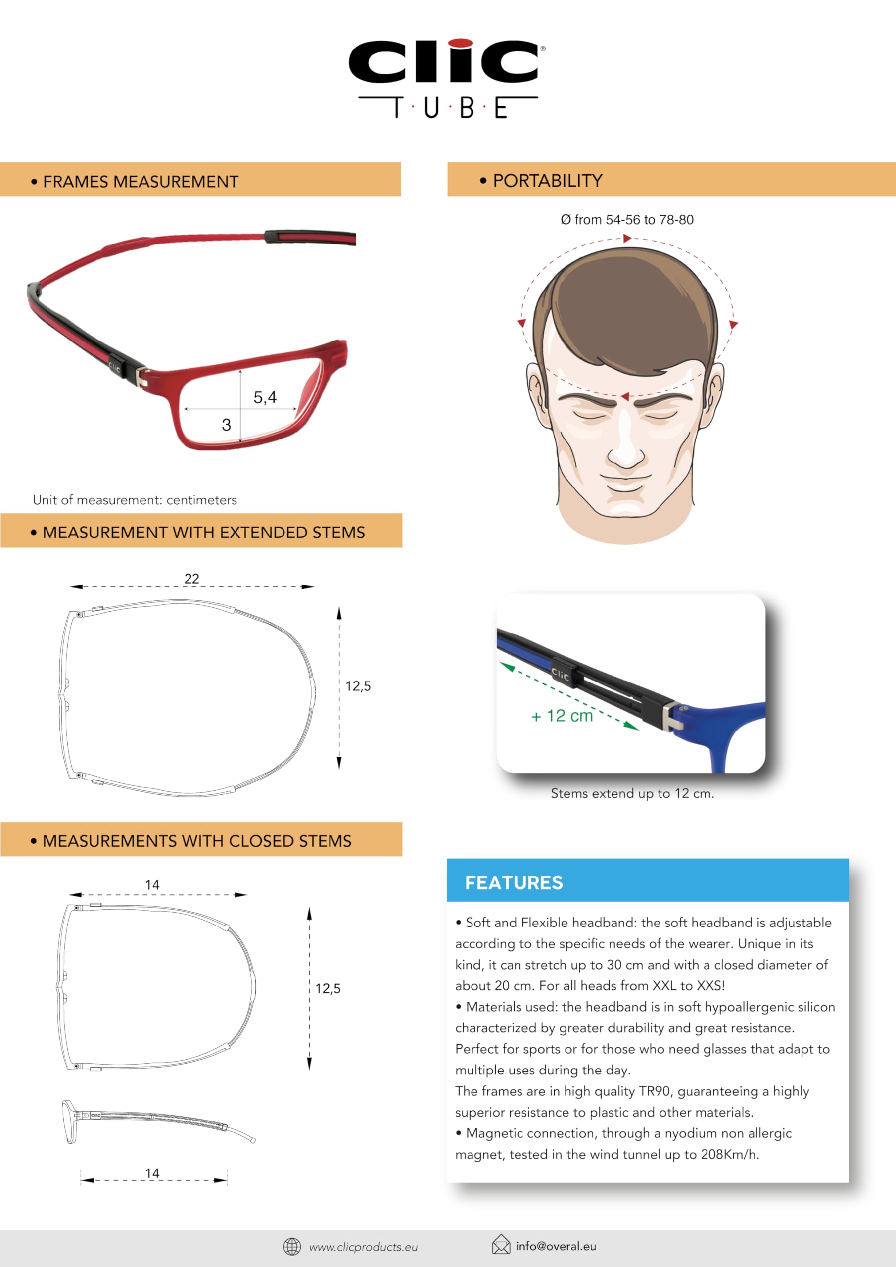 CliC Eyewear - Tube Executive - Flexible Lesebrille mit Magnet - Lesebrille für Herren/Damen - Made in Italy