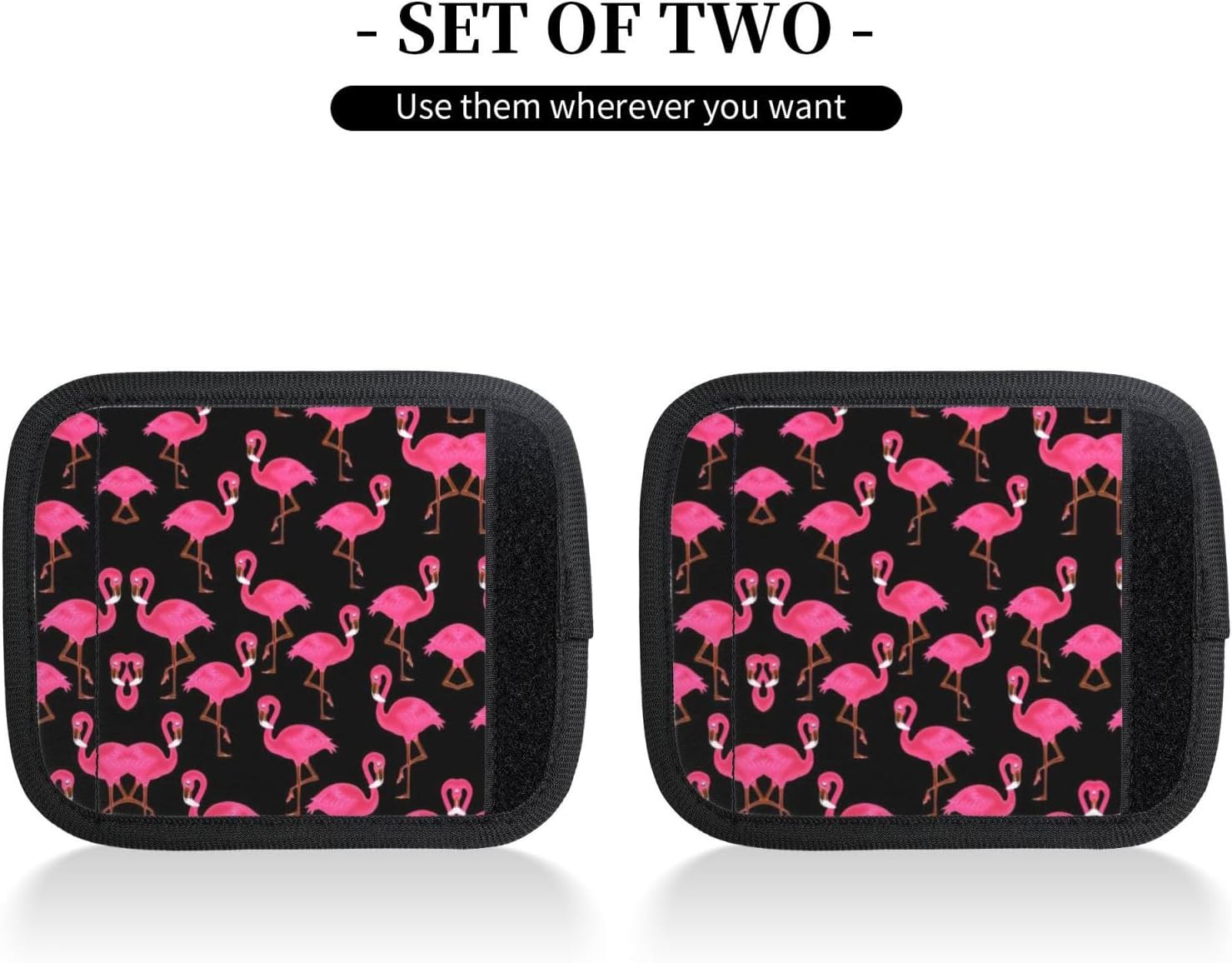 Lovely Pinks Flamingos Print 2 Pack Luggage Handle Wrap for Suitcase, Comfort Soft Handle Covers, Luggage Accessories