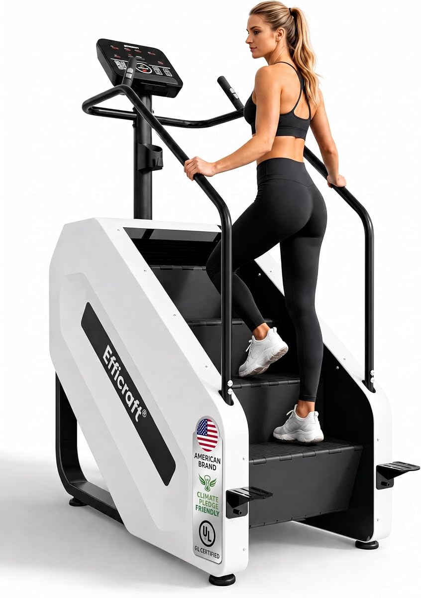 EFFICRAFT Commercial 90% Pre-Assembled Stair Master, Continuous Climbing Exercise Machine for Cardio, 15 Speed Levels Stair Master, 15-164 Steps/Min