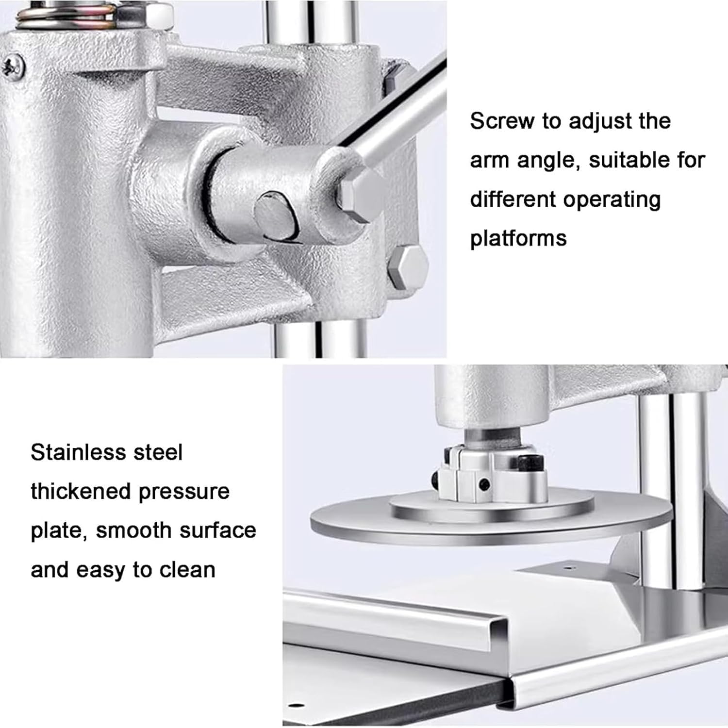 TYH Máquina Manual para Prensar Masa, Máquina para Prensar Masa De Pizza, Grosor Ajustable, Acero Inoxidable Ajustable con Bandeja Extraíble, para Pizzas, Tartas, 14CM