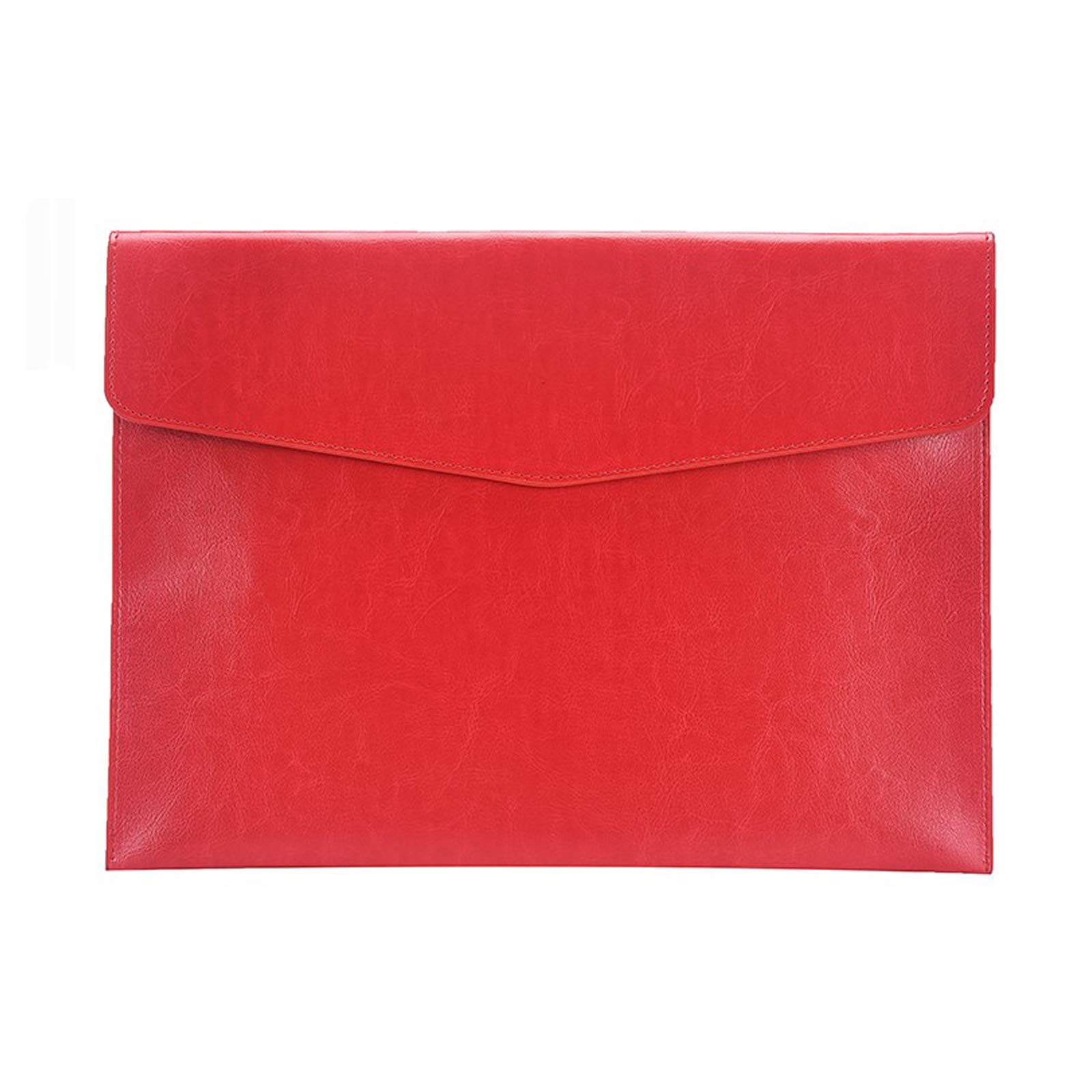 Enyuwlcm PU Leather A4 File Folder Document Holder Envelope Folder Case with Snap Closure for Receipt Contract Red