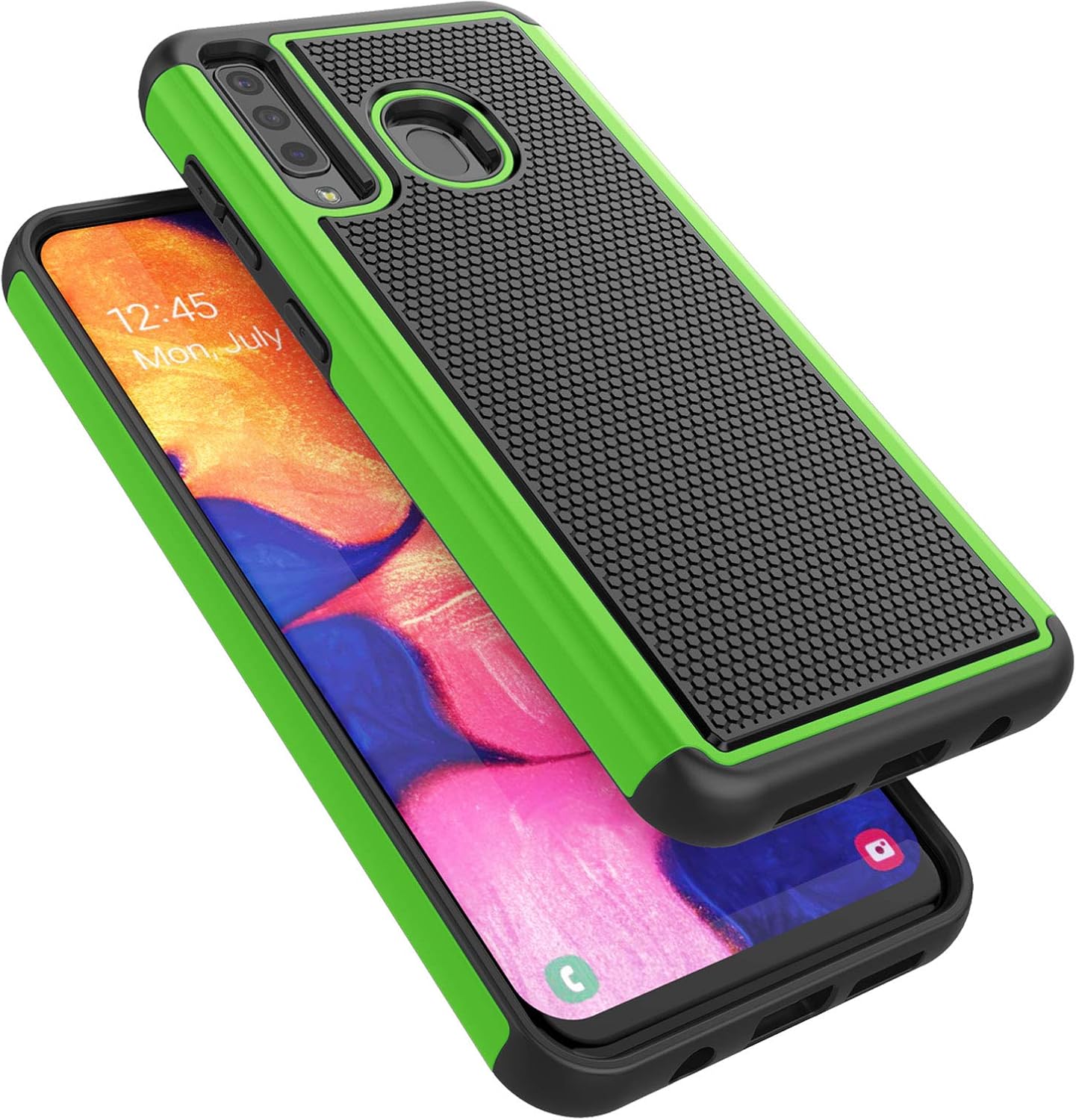 Tekcoo Galaxy A20 Case, Galaxy A30 Cute Case, [Tmajor] Shock Absorbing [Green] Rubber Silicone & Plastic Scratch Resistant Bumper Grip Sturdy Hard Phone Cases Cover for Samsung Galaxy A20/A30