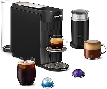 Nespresso Vertuo Up Coffee and Espresso Maker with Aeroccino, by Breville, Ink Black