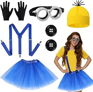 Women\\\'s Halloween Costume, Goggles/Yellow Beanie/Blue Dre