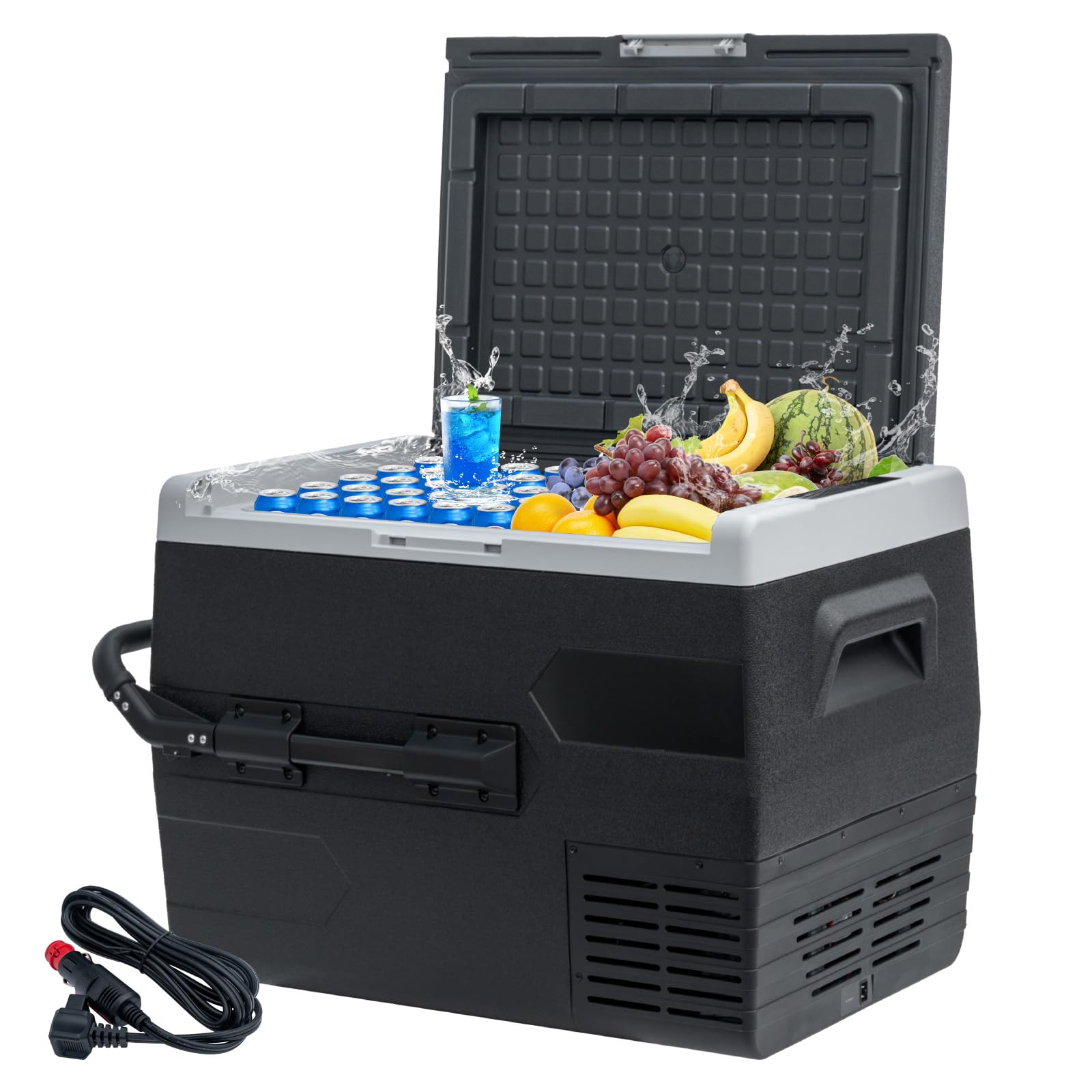 Amazon | Techomey - 65L ポータブル冷蔵庫冷凍庫、12ボルトカー