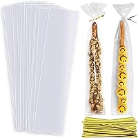 Vista 11 de OYAVISR Bolsas transparentes para caramelos, 200 unidades, celofán de 5 x 7 pulgadas, regalo de fiesta, dulces, pasteles, bolsas de manzana, celofán