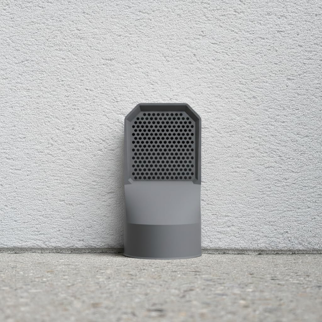 Grille d’aération vide sanitaire Ø100 mm (Lot de 2) - Ventilation PVC anti-humidité, anti-nuisibles, pour sous-sol, cave et extérieur (Gris Anthracite)