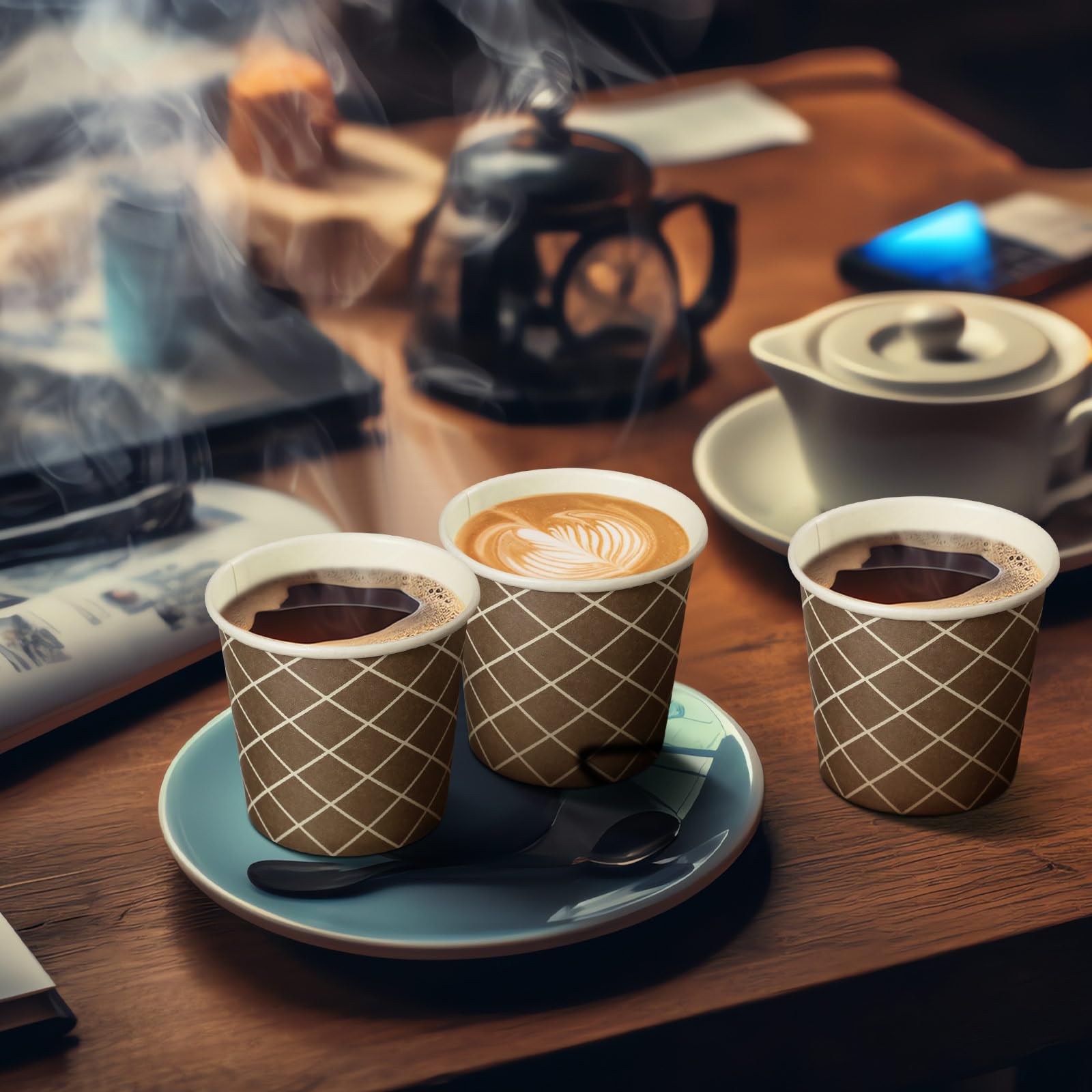 Amazon.com: Rtteri 200 Pcs Count 3 oz Disposable Coffee Cups Disposable  Espresso Cups Small Paper Cups 3 oz Cups for Coffee Tea Cocoa Juice Mini  Paper Cups for Cafes Offices and Home :