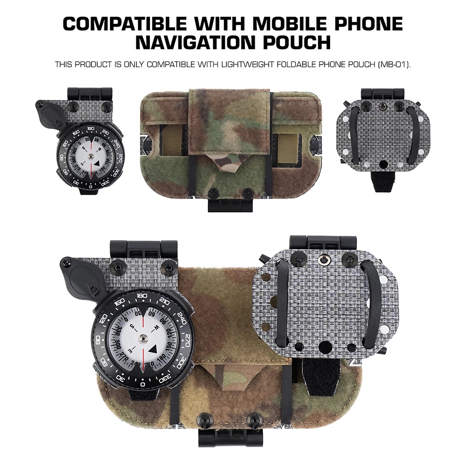 Taktyczny, Regulowany System MOLLE Do Telefonu I Nawigacji Z Kompasem, Lekki Uchwyt Do GPS I Smartfona, Sprzęt Przeciwmgielny