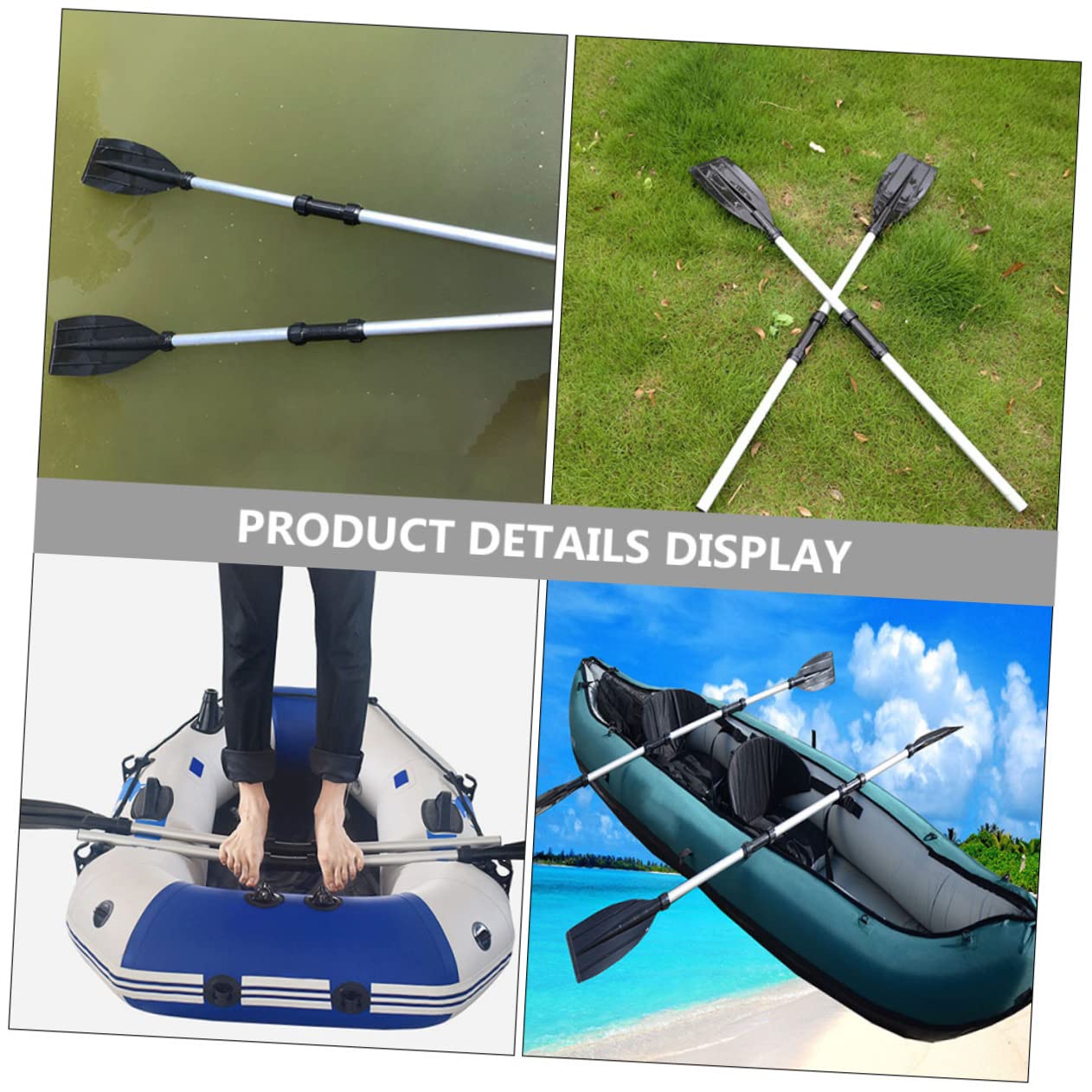 BESPORTBLE Pagaie per Kayak in Lega di Alluminio 2 Pezzi, Resistenti alla Corrosione e Telescopiche, per Canoa e Gommoni Durante attività di Navigazione e Sport Acquatici