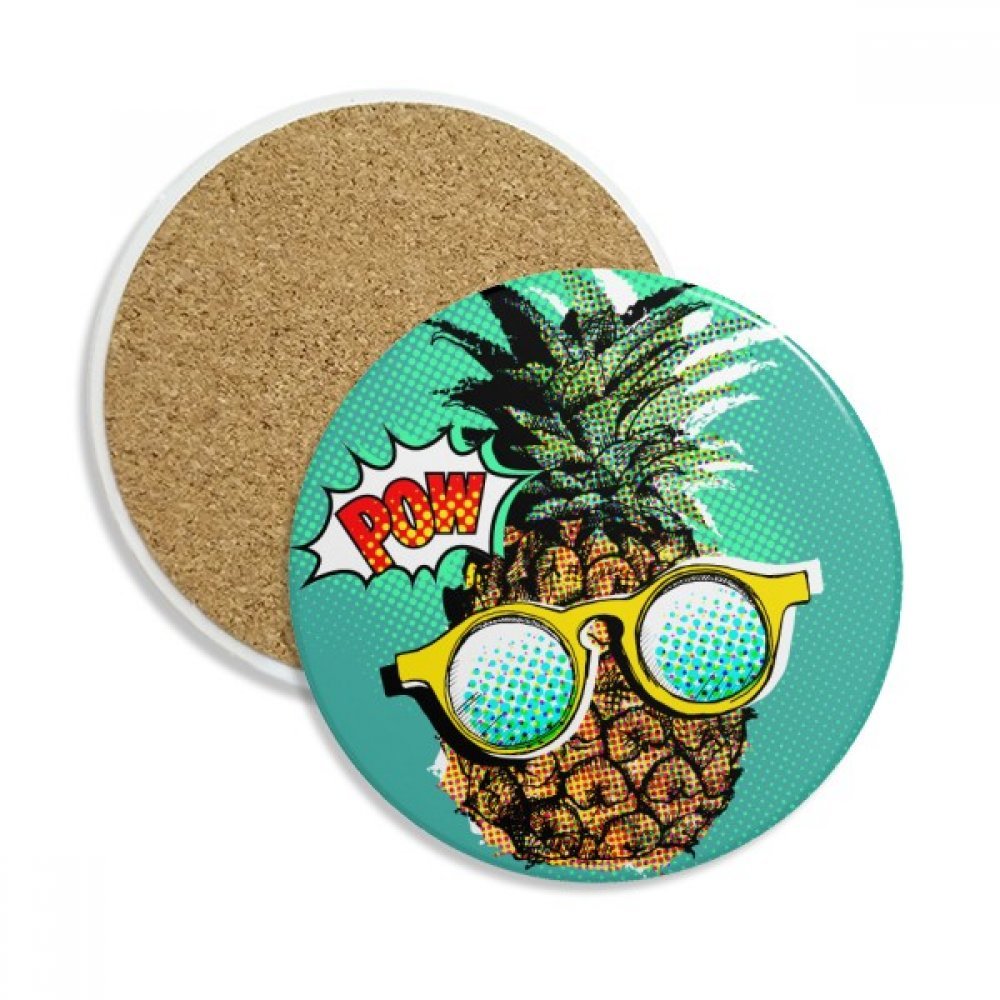 Dessous de verre cadeau original ananas multicolore en céramique pour les fêtes