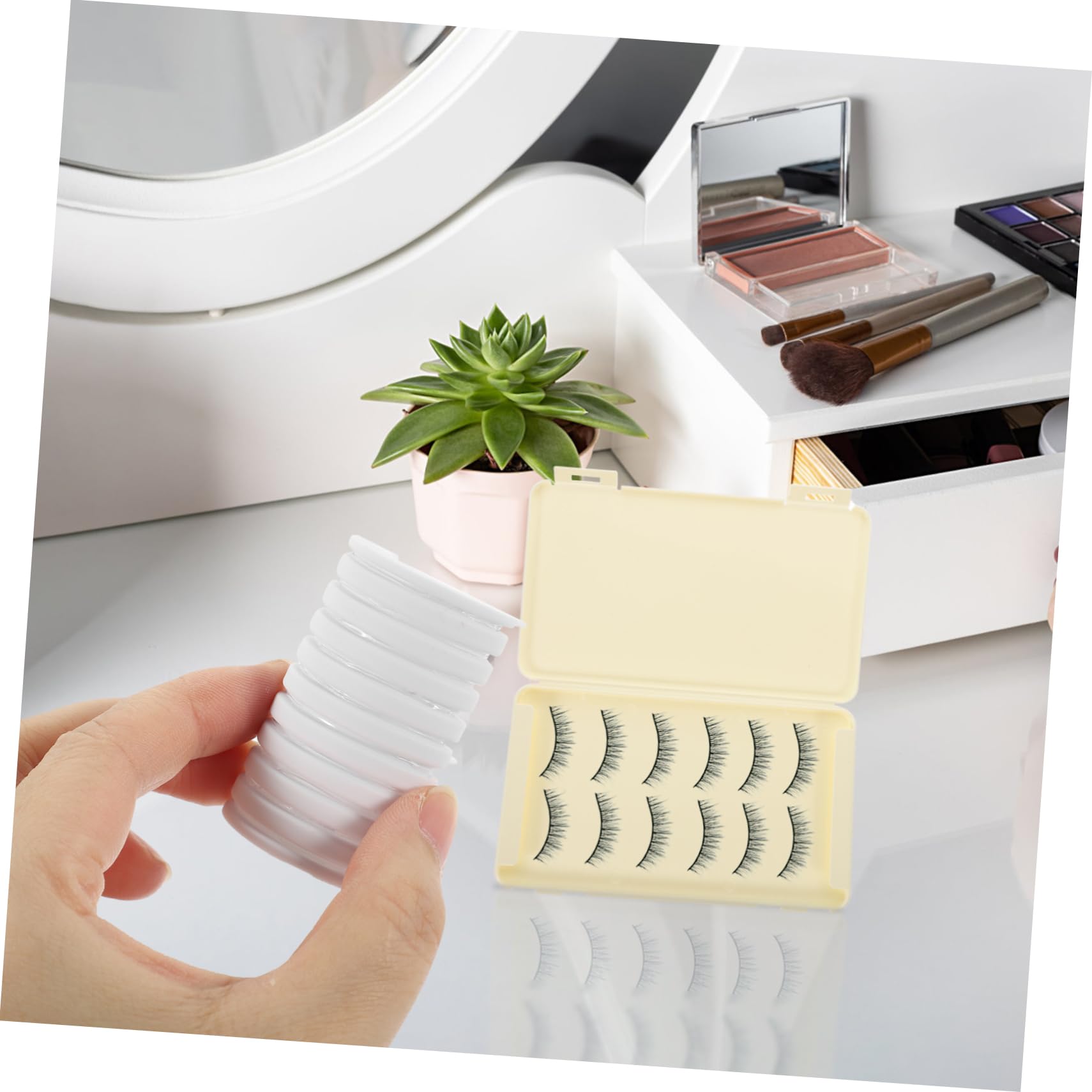 TOVINANNA 3 Boxes Self Adhesive Eyelash Strips Transparent Lash Replacement Adhesive Strips for Easy Application Quick Convenient False Lash