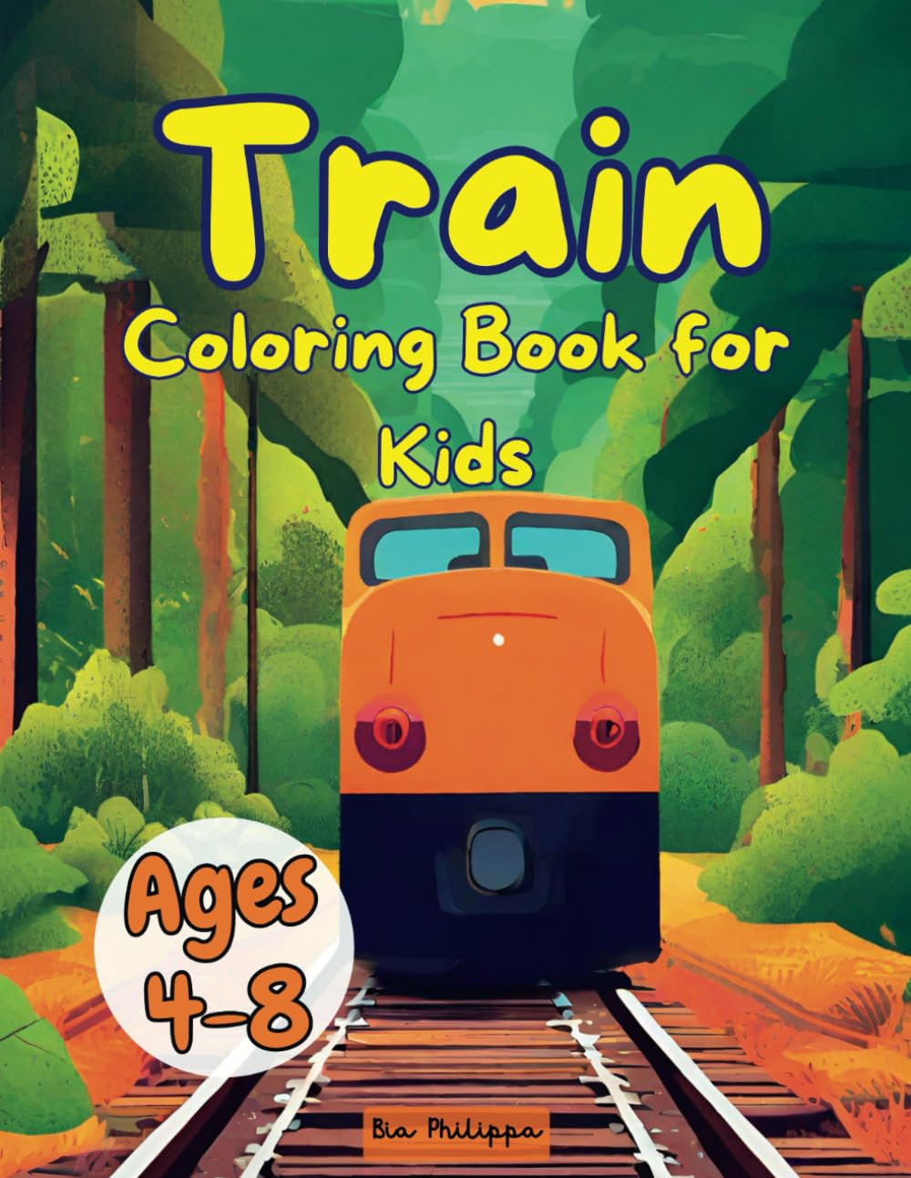 Train Coloring Book for Kids Ages 4-8: Activity Pages with 20 Captivating Drawings with Trains, Locomotives and Railroads