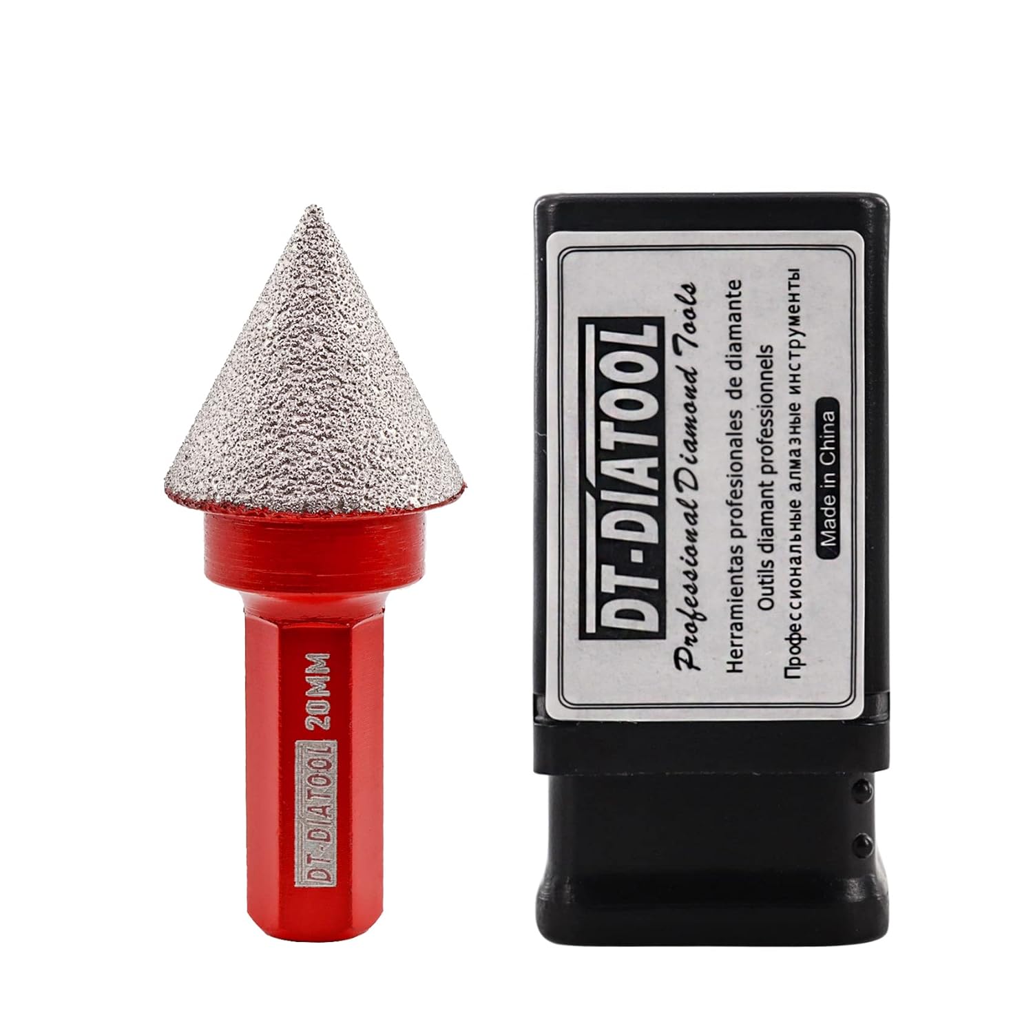 DT-DIATOOL Diamond Beveling Chamfer Bits - Diamond Countersink Drill Bit 4/5 Inch 2pcs with Hex Shank for Enlarging Trimming Shaping Existing Holes of Granite Marble Porcelain Tiles,Size of 0 to 20mm