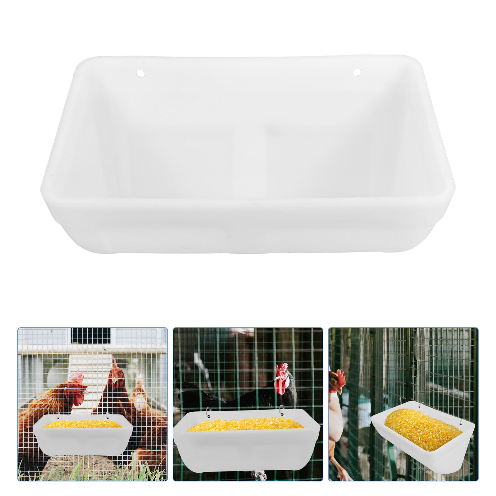 ibasenice Mangeoires à Poulets en Plastique Lot de 2 Récipient d'alimentation pour Poussins et Abreuvoir pour Volailles Usage Extérieur