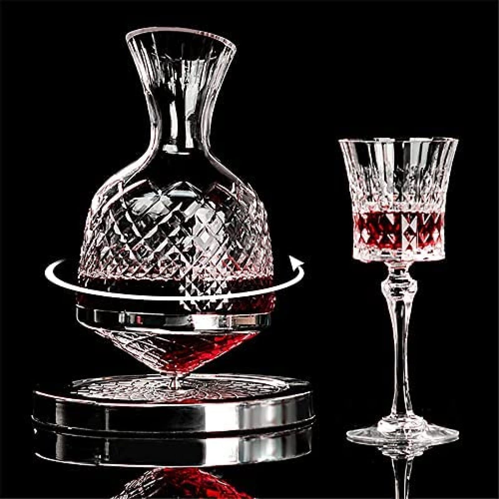 Jarra decantadora de vino, aireador de vino tinto giratorio, recipiente de cristal sin plomo para los amantes del vino, perfecto para airear y mejorar el sabor