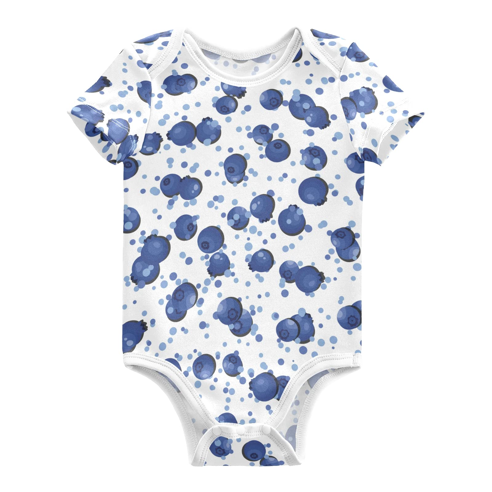 vvfelixl Baby Girls' Bodysuits Blueberry Short Sleeve Cotton Baby Clothes For Girls 0-3 Months