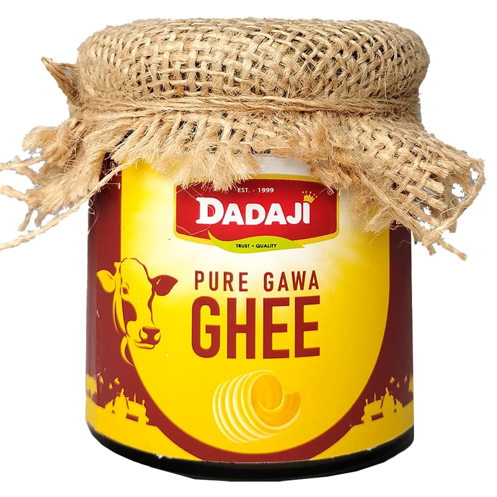 Dadaji Premium Pure Gawa Ghee with Jute | 200ml | Original Kolkata Pure Ghee | Natural Brown Ghee for Better Digestion & Immunity | Rich in Nutrients with Granular Texture for Healthy Cooking & Puja Rituals | Diwali Puja