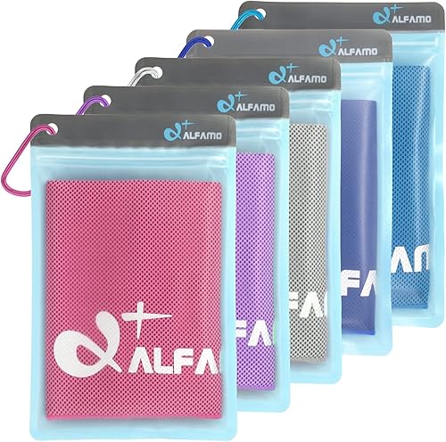 Miniatura 1 de Alfamo Toalla de enfriamiento para deportes, entrenamiento, fitness, gimnasio, yoga, pilates, viajes, camping y más