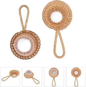 2pcs Rattan Tea Infuser Strainers Set Chinese Loose Leaf Tea Filters for Home Ceremony Sturdy Autumn Vine Woven Colanders for Gongfu Accessories