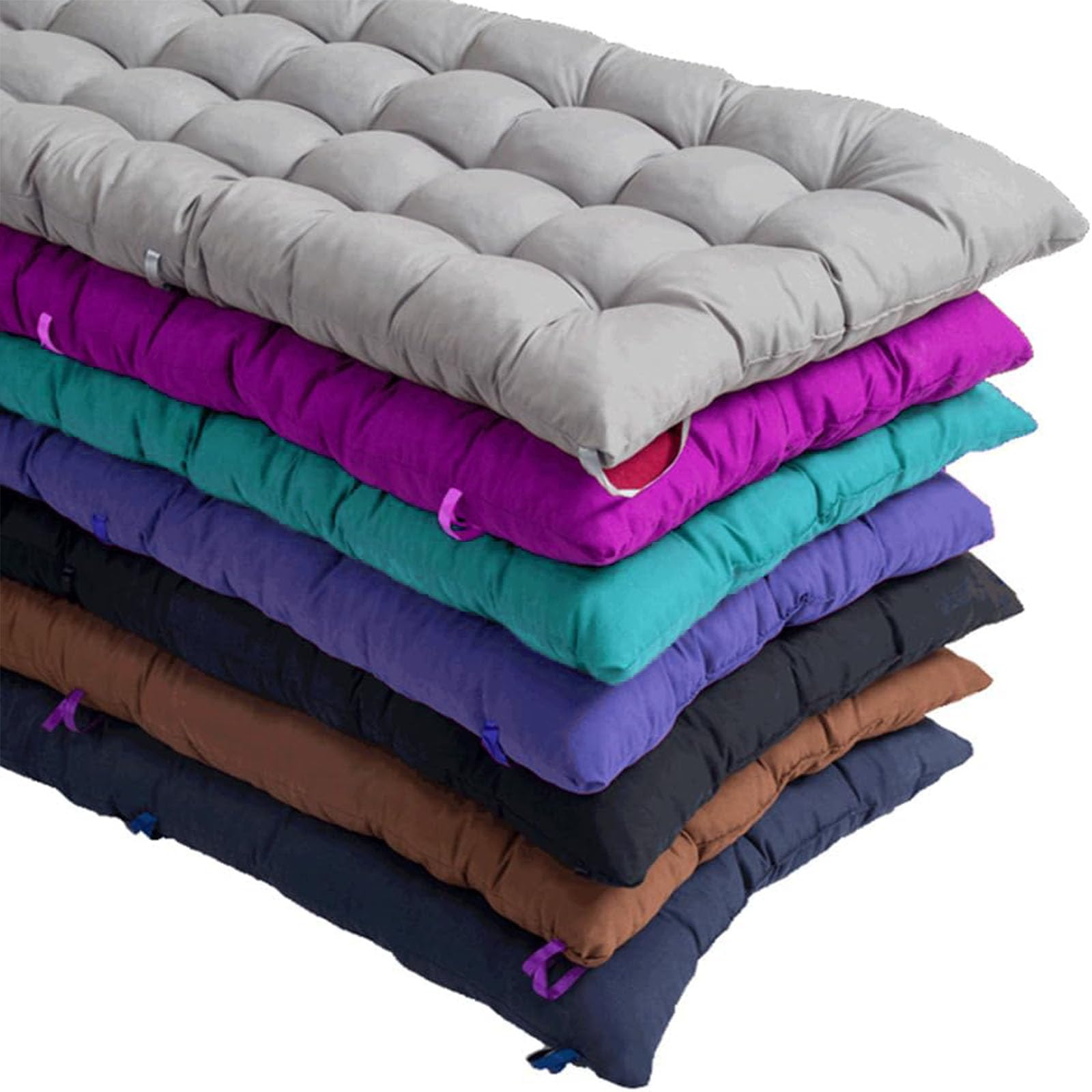 Coussin rectangulaire 2/3 places, 100/120 cm d'épaisseur, pour terrasse, chaise, balancelle, banc/intérieur (rouge, 120 x 40 cm)