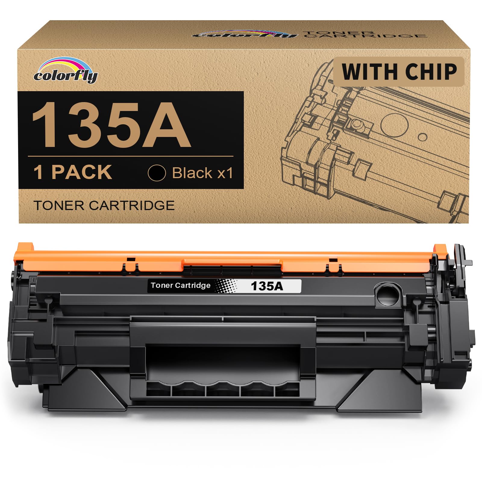 W1350A 135A con chip compatibile per HP 135A W1350A per HP Laserjet MFP M234dw M234sdw M234sdn M234dwn M209dw M209dwn M234 M209 135X W1350X (1 nero)