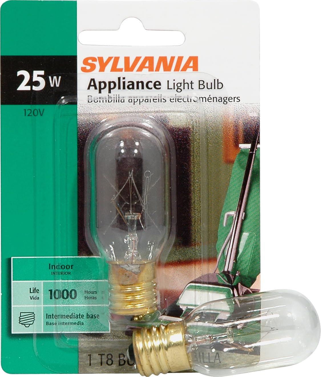 Sylvania 25 Watt T8 Appliance Light Bulb 1 Pack - Incandescent