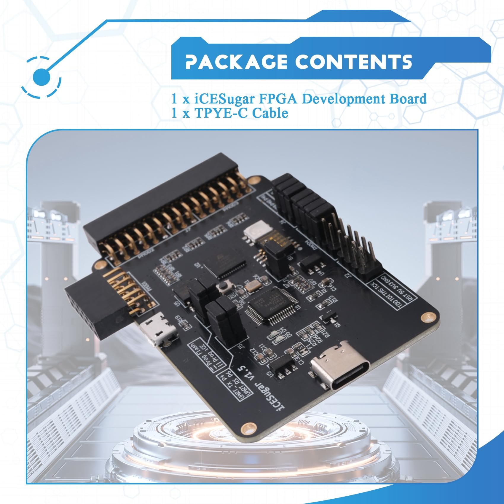 RISC-V Open Source FPGA Development Board ICESUGAR ICE40UP5K per progetti IoT/Edge AI Interfaccia USB-C