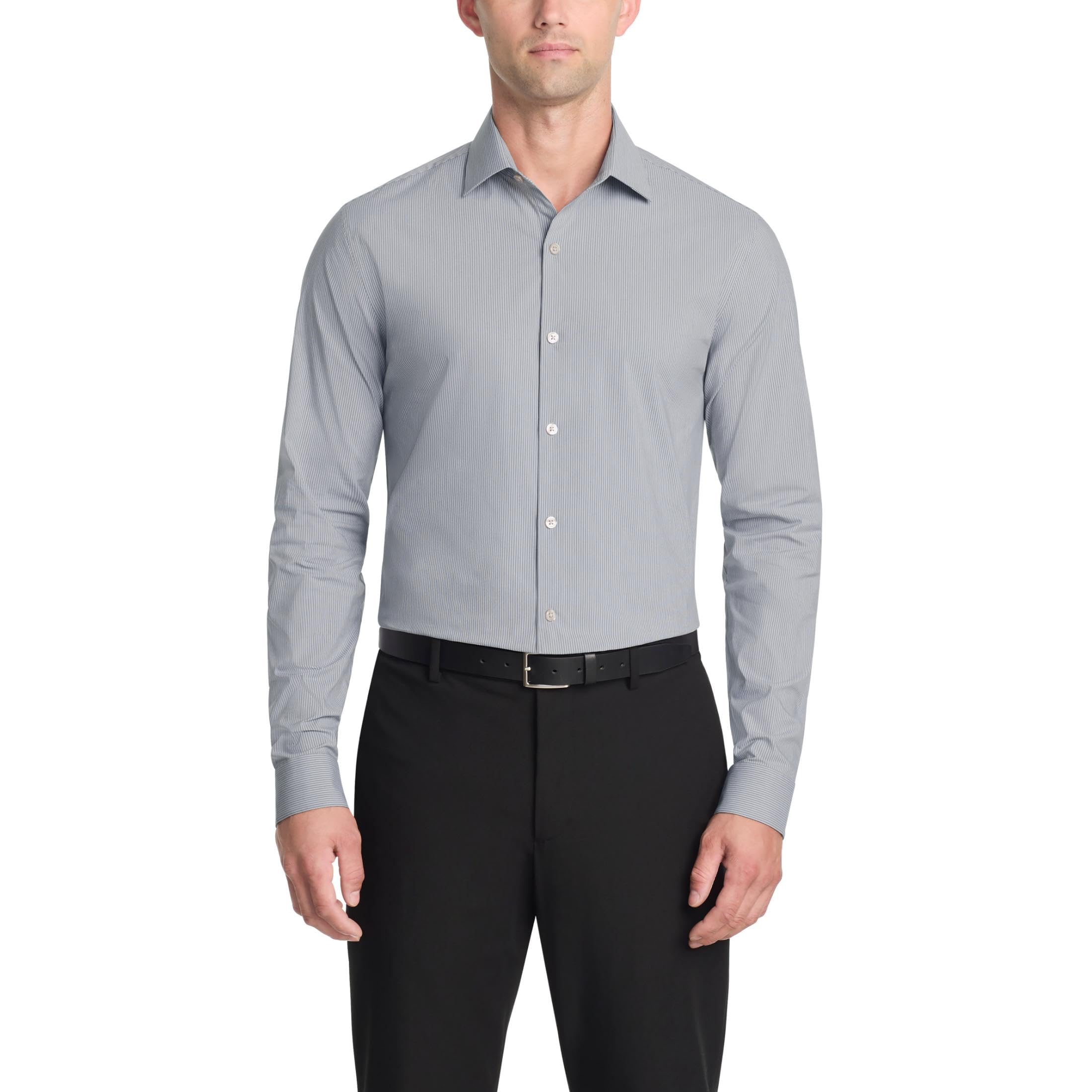 Kenneth Cole Reaction Mens Dress Shirt Slim Fit Techni-Cole Stretch